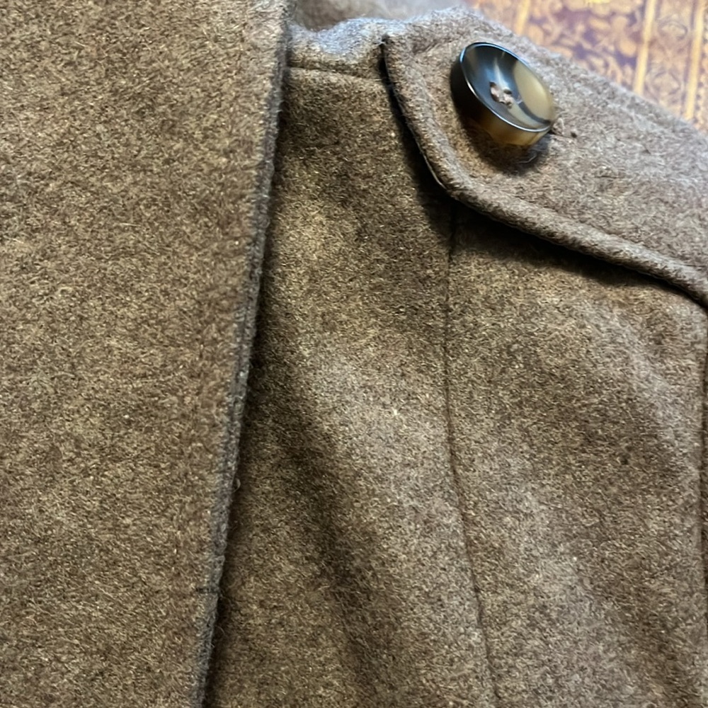New York & Co. double breasted Wool Tan blend coat w/Military detail size Large - Picture 12 of 13